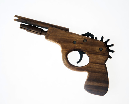 handmade wood gunの写真素材