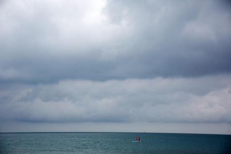 white tent on  the beachの写真素材