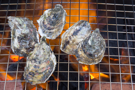 grill with flames/Charcoal fireの写真素材