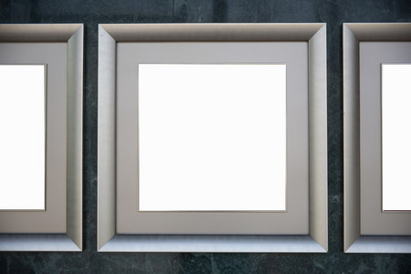 frame on marble wallの写真素材
