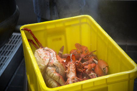 Cooked lobster with crab king crabの写真素材