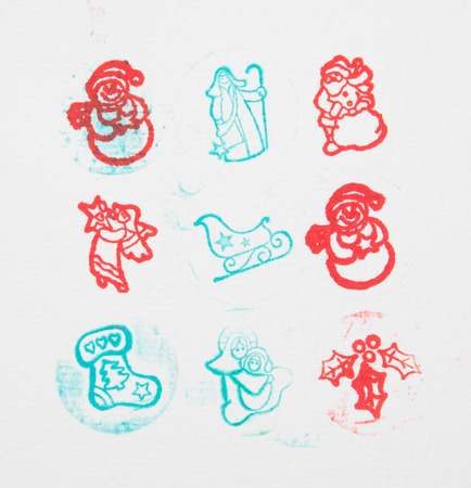 christmas stampsの写真素材