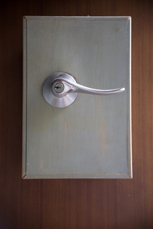 key case on doorの写真素材