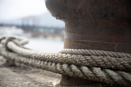 rope on the seaside rocks
