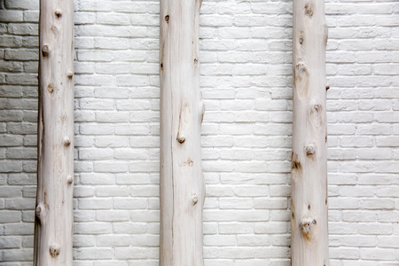 wood and white wallの写真素材