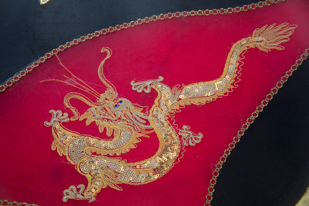 fabric texture of traditional lantern festival sceneの写真素材