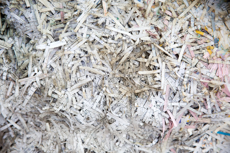 White shredded paper background.の写真素材