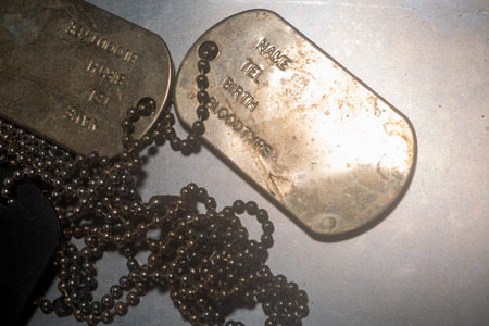 Military Dog Tag close upの写真素材