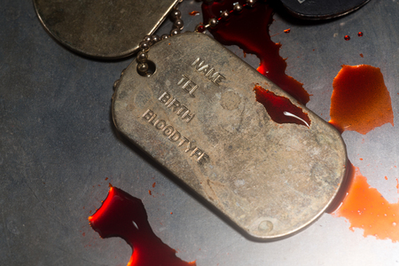 Military Dog Tag close upの写真素材