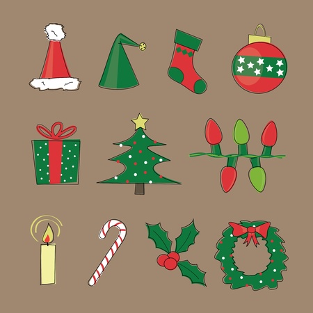 Retro Christmas Iconsの写真素材