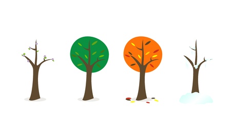 kitsch style drawing treesの写真素材