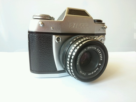 Analog camera. Vintage object. Exa.