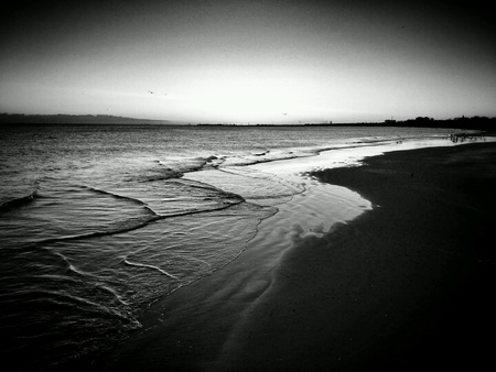 On the beach.