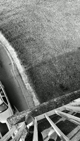 On the bridge, bird perspective.の素材