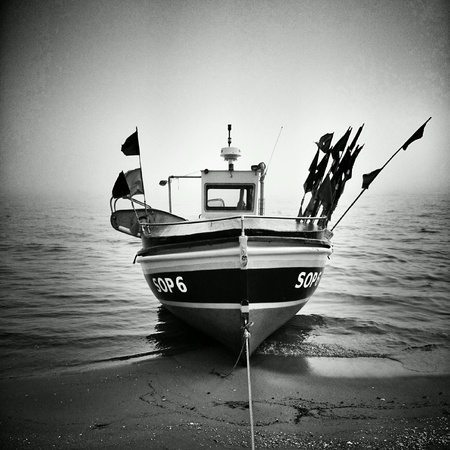 Fishing boats on the beach. Sopot, Poland.の素材