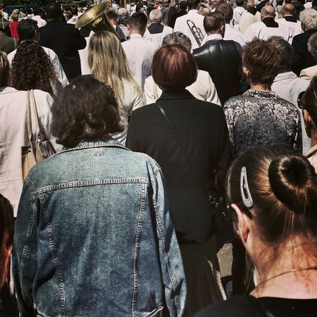 Gdansk Brzezno, Poland - 4 June, 2015 - Religious procession at Corpus Christi Day.