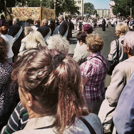 Gdansk Brzezno, Poland - 4 June, 2015 - Religious procession at Corpus Christi Day.