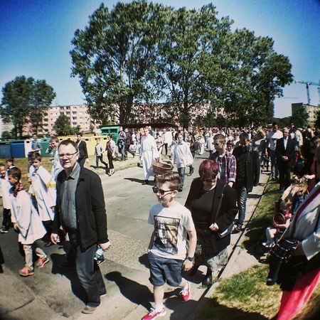 Gdansk Brzezno, Poland - 4 June, 2015 - Religious procession at Corpus Christi Day.