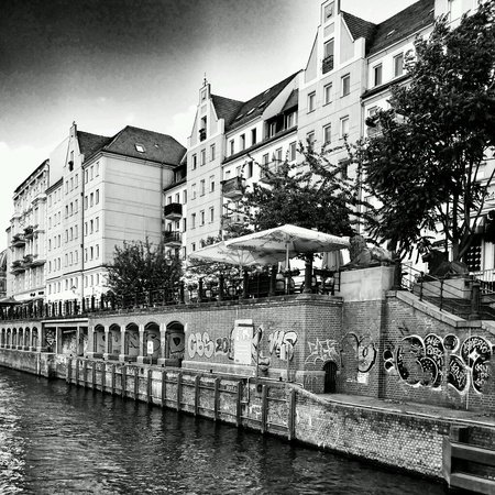 Sightseeing Berlin,  race on the Spree river, Berlin, Germany.の素材