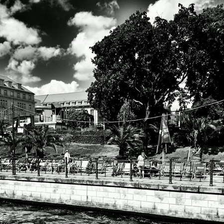 Sightseeing Berlin,  race on the Spree river, Berlin, Germany.の素材