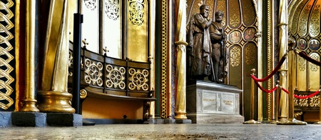 Gold chapel. Interior Catholic Cathedral in Poznan, Poland.の素材