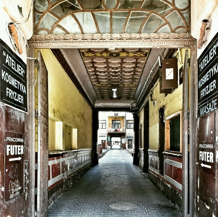 Sightseeing Lodz. View on the Piotrkowska street. Lodz, Poland.の素材