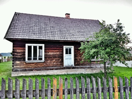 Polish village vintage architecture.の素材