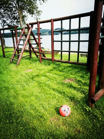 Playground on the Chmielno lake.の素材