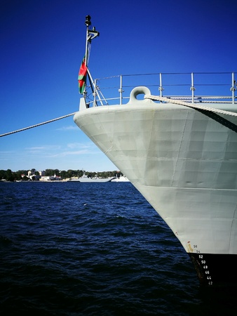 Visiting the team SNMG1 NATO warships in the port of Gdynia, Poland.の素材