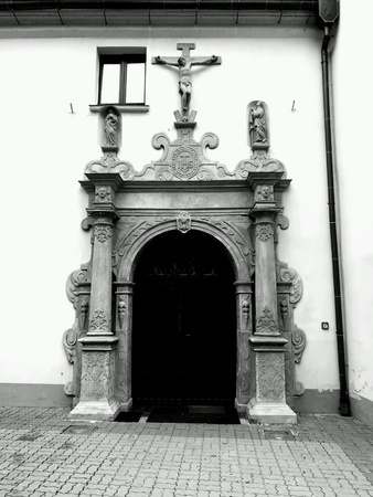 Catholic religion architecture. Church of the Assumption of the Blessed Virgin Mary in Chelmno.の素材