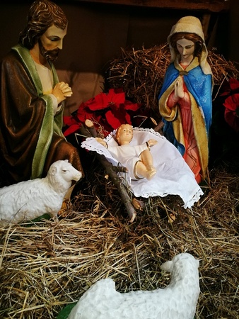 Christmas crib in Catholic Poland.の素材