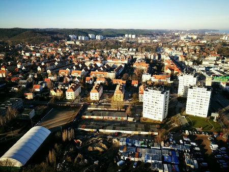 Rooftops and architecture of Gdansk, Poland.の素材