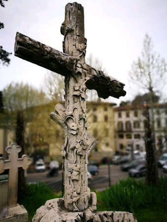 English vintage cemetery in Florence, Italy.の素材