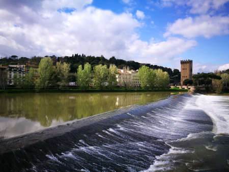 Arno river in Florence, Italy.の素材