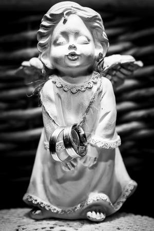 Angel in b/wの写真素材