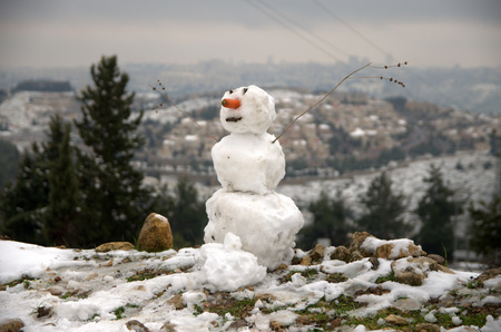 Jerusalem snowmanの写真素材