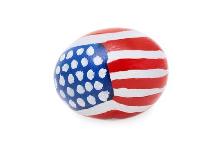 close-up of easter egg with abstract american flag on itの写真素材