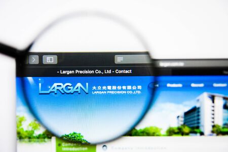 Los Angeles, California, USA - 25 January 2019: LARGAN Precision website homepage. LARGAN Precision logo visible on display screen.のeditorial素材