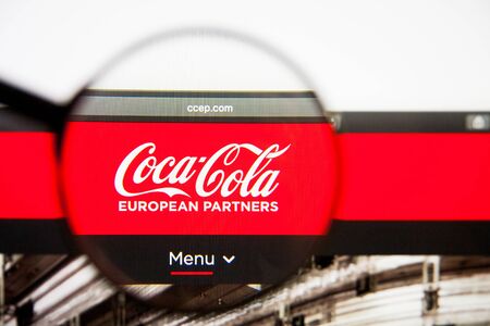 Los Angeles, California, USA - 28 February 2019: Coca-Cola European Partners website homepage....