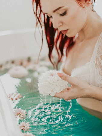 girl water bath