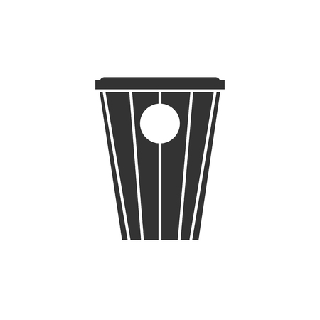 Black and white sign, vector symbol Icon trash canのイラスト素材