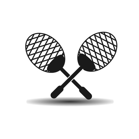 Vector icon squash racket with shadow on light backgroundのイラスト素材