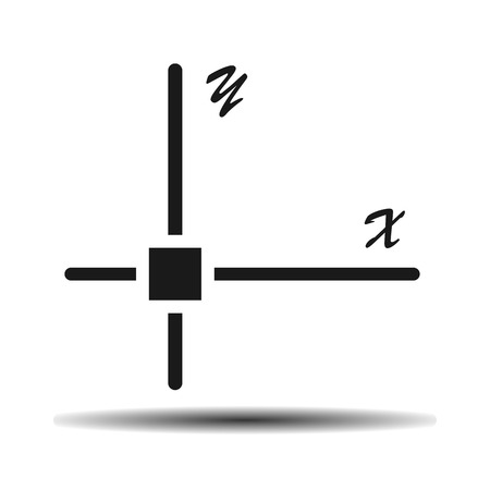 mathematical coordinates flat vector icon on light background with shadowのイラスト素材