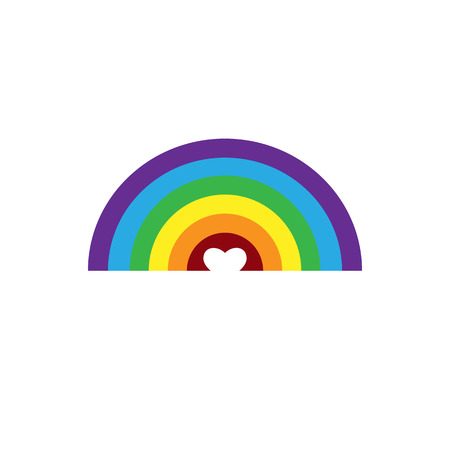 Rainbow colored flat vector icon on white backgroundのイラスト素材