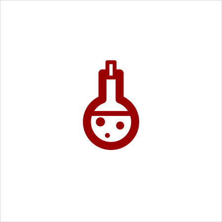 Color medical beaker vector line icon on white backgroundのイラスト素材