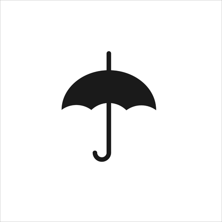 black umbrella flat vector icon on white backgroundのイラスト素材