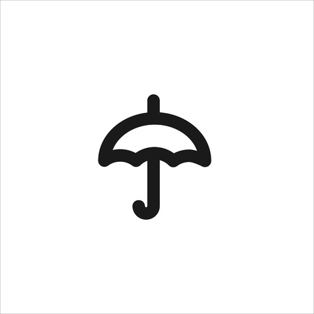 black line vector umbrella icon on a white backgroundのイラスト素材
