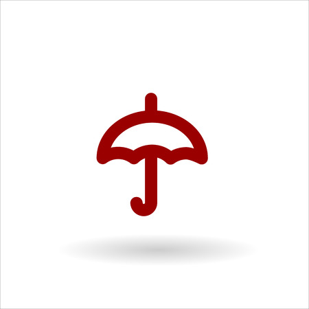 Colored linear vector umbrella icon on a white background with shadowのイラスト素材