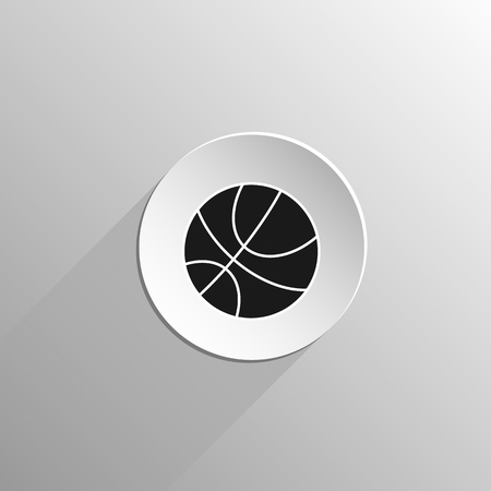Basketball ball sport black flat icon on a light background with long shadowのイラスト素材