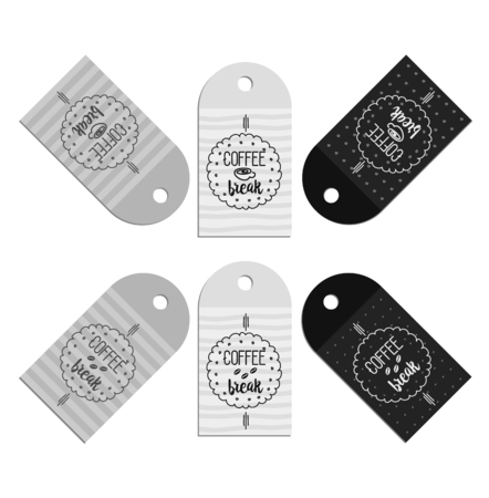 paper sticker badge coffee shop for break vector paper icon in Doodle designのイラスト素材